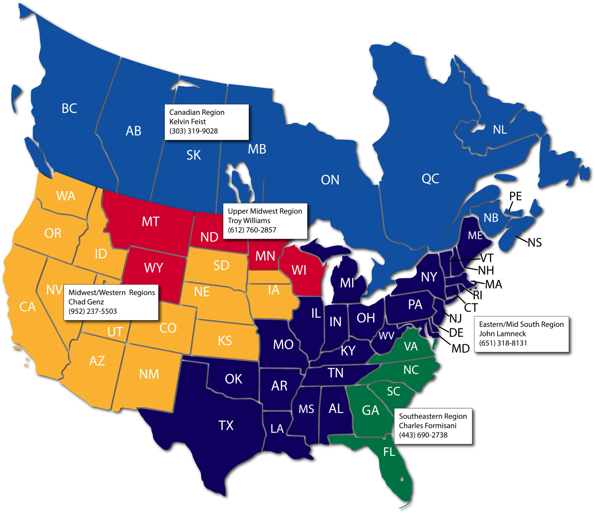 North American Sales Regions - Sackett-Waconia